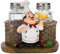 Chef Statue Salt Pepper Bottle Holder Ornaments-Home Decor Kitchen Resin Crafts Chef Statue for Kitchen Decoration(14.5 * 13.5 * 11cm)