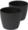 Tymar Blumentopf, 2er-Pack, Runde Form, Übertopf ((2pack) Schwarz, ø 15,5 cm)