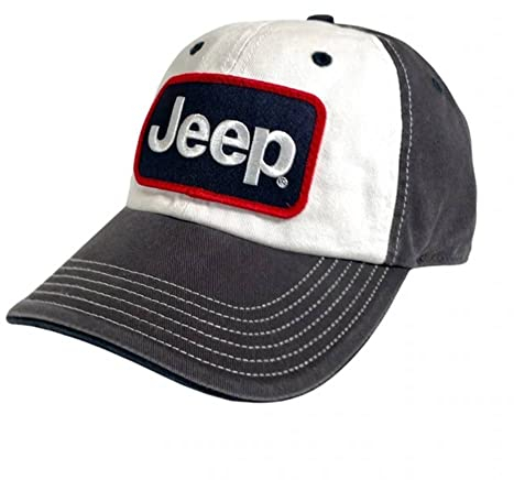 Jeep Hochwertige, bestickte Mütze, gewaschen, schwerer Chino-Twill, Weiß/Anthrazit/Marineblau, Weiß/Anthrazit/Marineblau, 57 EU