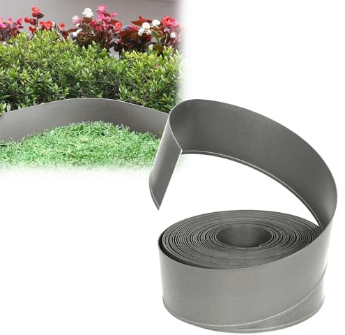 VA-Cerulean Kunststoff Rasenkante,20m,Grau,Flexible Beetumrandung für Gartenpflanzen und Gemüseanbau,Beeteinfassung Palisade,Gartenpalisade,Beetzaun,Randsteine