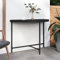 Makastle Vintage-Stil Gartentisch, Halbrund Balkontisch Garten Beistelltisch Bistrotisch Gartenmöbel, Wetterfester Outdoor Balkon Tisch klein Schwarz 100x50x75 cm Poly Rattan