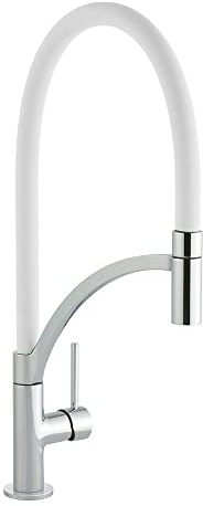 Cookology Pull-Out Single Lever Kitchen Tap - Chrome White | High-Arched Design - Water-Saving Mixer - Pull-Out Spout