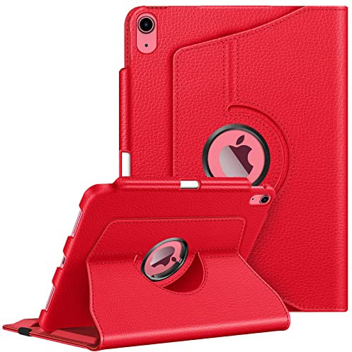 FINTIE Custodia per iPad (A16) 11ª Generazione 11 (2025) / iPad 10ª Generazione 10.9 (2022) con Pencil Holder, 360 Gradi di Girevole Cover Case con Auto Sveglia/Sonno, Rosso