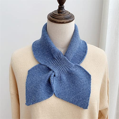 EKAYG Damen Schal Damen Schleife gestrickt Rundhals Schal Damen Herbst/Winter Reine Farbe Wolle Warmer Schal (Einheitsgröße 4)