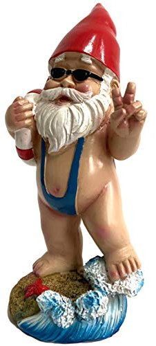 Aferzov Statue De Garden Natation Nain Ornements De Jardin Statue De Résine Garden pour La Pelouse Décorations Intérieures Ou Extérieures Maillot De Bain Craft Nain Cadeau Amusant