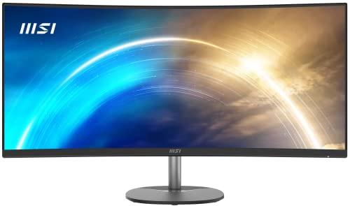 msi Pro MP341CQ, 34 Monitor, 3440 x 1440(UWQHD) VA, 100Hz, TUV Certified Eyesight Protection, 4ms, Displayport, HDMI, Tilt, Black