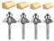 WSOOX 45 Degree Chamfer Router Bits with 1/4 shank 4PCS Bevel Edge Forming Router Bits (Cutting Diameter:1/4”, 5/16”, 3/8”, 1/2”)