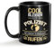 Tassendruck Schwarze Tasse für Polizist mit Name - Cool bleiben und Name rufen - Geschenk für Kollegen zum Geburtstag | Personalisierte Geschenke, Keramik Schwarz, 300 ml
