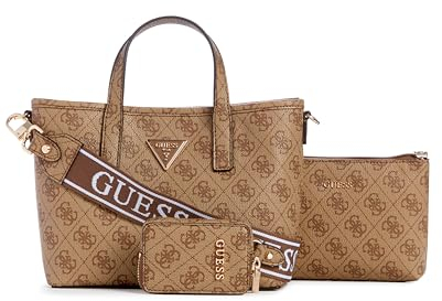 GUESS Damen Latona Tote Mini-Tragetasche, Umhängetasche, Latte-Logo
