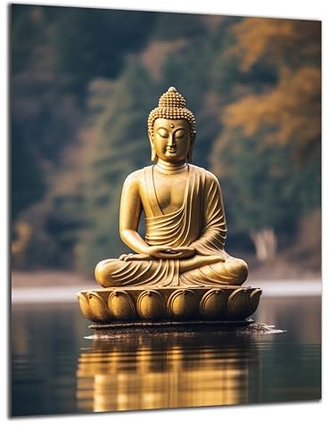 Munera Design - Bild 30x40 - Buddha-Figur im Wasser - Wand-Bilder Wohnzimmer