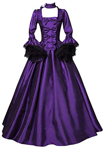 KBOPLEMQ Mittelalter Kleidung Damen Court Rokoko Barock Marie Antoinette Ballkleider Abendkleider Cosplay Retro Prinzessin-Königin-Kleid Partykleid Ballkleid Renaissance Faltenrock Maxikleider