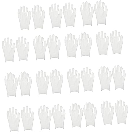 Housoutil 15 Pairs Overnight Moisture Gloves Stretchable Gloves Sleeping Gloves Dry Hands Spa Gloves Hands Night Mittens Hands Care Mittens Black Winter Men Bottle Running White Cotton Miss