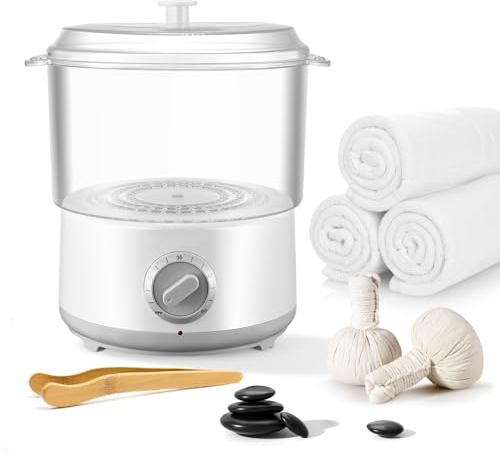 SenDeluz Towel Warmer, Towel Steamer with Towel Clip Hot Towel Warmer Fast Heating to 202 F, Large Capacity Beauty Towel Warmer for Spa Facials Barber Salon Home Use, White