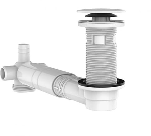 Bonde recoupable + tubulure de lavabo TBXP - Blanc