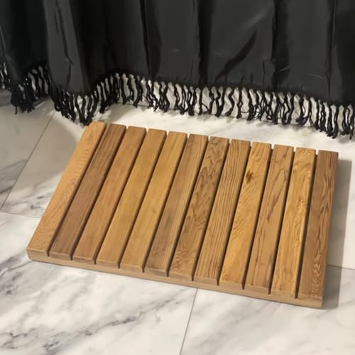 Tarima Ducha Madera Estera de Listones del Baño, Almohadilla de Baño de Ducha de Madera Maciza, Pedal de Madera de La Estera de Baño, Alfombra de SPA de Lujo Antideslizante Grande (Size : 80x120cm(31
