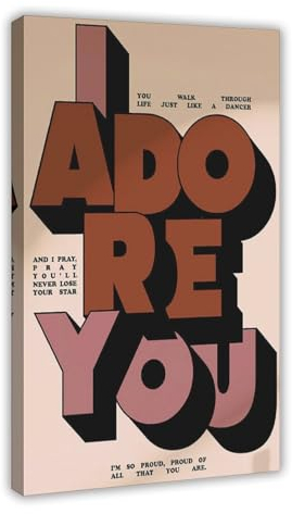 bacrhjlb Musikposter I Adore You Fred Again, Leinwandposter, Wandkunst, Dekordruck, Bild Gemälde für Wohnzimmer, Schlafzimmer, Dekoration, Rahmen-Stil, 40 x 60 cm
