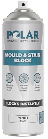 Polar Anti Mould & Stain Block Spray - 500ml | Matt White | Instantly Blocks Mould & Prevents Previous Stains from Reappearing on Internal Walls & Ceilings | Multi Purpose Anti Mould Paint