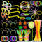 AIVORO 100 Knicklichter Party Set, Knicklichter Kinder, Leuchtstäbe mit Verbinder für Armbänder Armringe,Neon Party Gadgets für Party Deko Hochzeiten Silvester Feuerwerk Party