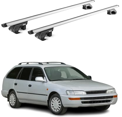 OMAC Dachträger für Opel Astra F G Kombi 1991-2004 Aluminium Silber | TÜV geprüft, bis 90 kg Traglast, T-Nut-Befestigung, für Standard-Dachreling geeignet, Querträger, Grundträger