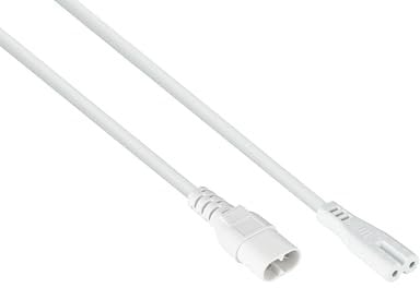 Kabelmeister Euro-Verlängerung Stecker C8 an Buchse C7 / Euro 8, weiß, 0,5m