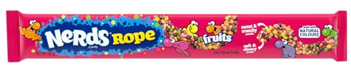 Nerds Rope Count Good - Lange Gummibonbons mit Knuspriger Außenschicht und Fruchtigem Gummi-Kern - Umhüllt von Nerds Candy - Süßer und Saurer Geschmack - Ideal zum Teilen - 24er Pack je 26g