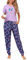 Bresdk Pigiama Donna Cotone Manica Corto Pantaloni da Pigiama Lunghe Lovable Due Pezzi Estivo Palloncino Viola M