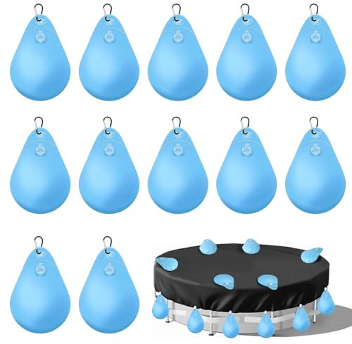 Pesi per Copertura Piscina,12 Pezzi Pesi per Coperture per Piscine,Pesi Per la Copertura Della Piscina in Pvc,Borse per L'Acqua di Copertura Della Piscina,per Piscina Fuori Terra Inverno Copertura