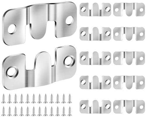 Caianwin Lot de 12 crochets de suspension pour cadre photo, miroir et support mural - En acier inoxydable - Pour charges lourdes - 44 mm x 19 mm