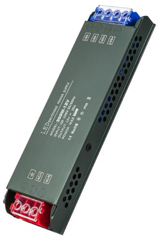 URAQT LED Trafo 12V 300W, LED-Treiber Netzteil 220v AC auf 12v DC, LED Transformator kein Rauschen -25A Adapter Konstantspannung für Beleuchtung, Ultradünn NiedervolttrafoTrafo, Überlastschutz