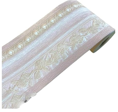 SHEDIE 3D Wall Trim Line,Decorative Wall Lines Wallpape Wall Borders Line Sticker Peel and Stick Wall Border Waistline Border Self-Adhesive Fashion(Pink)