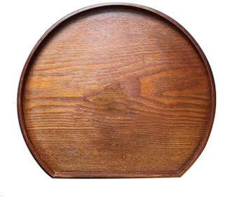 FAJNUZI2024 Tablett Holz-Haushaltstablett, Halbkreis-Ablage, Dessert-Dim-Sum-Tablett, Wohnzimmer, getrocknete Früchte, Süßigkeiten-Tablett, Schmuck-Platzierungstablett Serviertablett