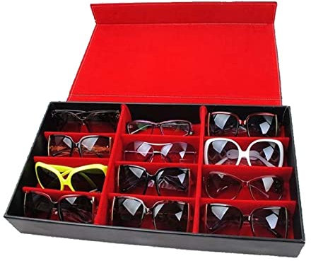 WDWDW Brillengestelle 12 Fächer Brillen Halsketten Schmuckständer Display Aufbewahrung Organizer Boxen Vitrine 3D-Brillenständer/Regal Sonnenbrillen Brillen