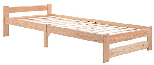 Solide Massivholzbett Futonbett Massivholz Natur Bett aus, Natur (200x90cm)