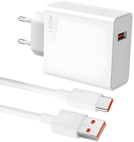 120W USB C Ladegerät Ladekabel für 15 15 Ultra 14T Pro14 Ultra 13T 13 Pro 13 12T 11T Pro, 120W USB Ladegerät Netzteil für mit 1m Typ C Ladekabel 6A, Schnellladegerät Netzteil