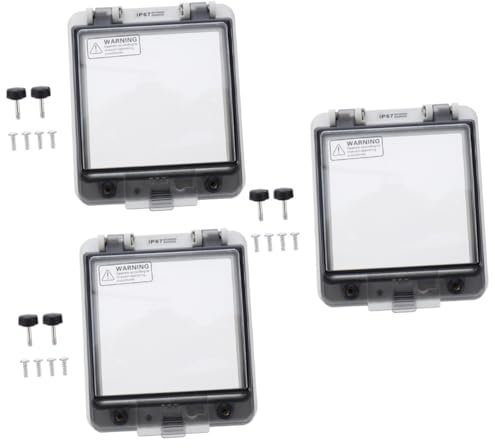 DIYEAH 3 Stücke Box Wasserdichte Schalter Schutz Fenster Abdeckung Mit Verteilung Wetterfeste Fall Outdoor Breaker Elektrische Abdeckungen Für Pp Grau