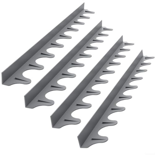 Lot de 4 cache-joints en silicone adaptables à toutes les configurations de cuisine (gris)