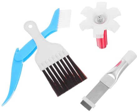 WESIEVYA 4pcs Air Conditioner Fin Comb Stainless Steel Air Conditioner Fin Cleaning Brush Ac Radiator Cleaner Tool for Home Maintenance and Car Interior Outlet Cleaning