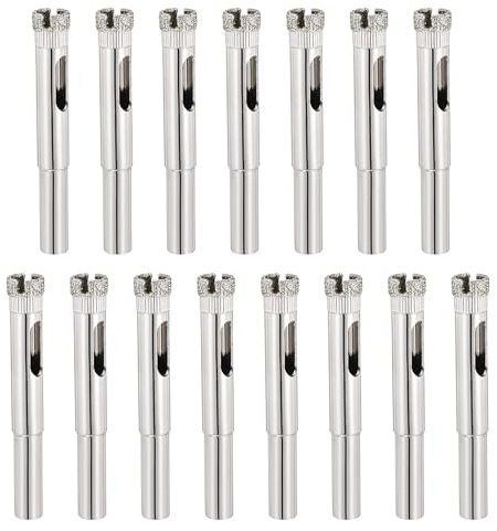 PATIKIL Glass Diamond Hole Saw 5/16 8mm Hollow Core Drill Bits 15pcs | Diamond Hole Cutters for Fiberglass, Tile, Porcelain, Ceramic