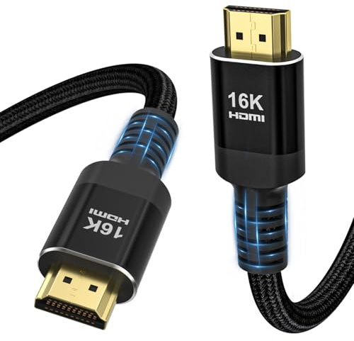16K 10K 8K HDMI 2.2 Kabel 96Gbps 2M, Ultra High Speed HDMI 2.2 Geflochtenes Kabel 16K@60Hz 8K@240Hz 4K@480Hz, DTS:X, HDCP 2.2&2.3, HDR 10+, eARC, für Roku TV/PS5/Monitor/HDTV/Blu-ray/Projektor