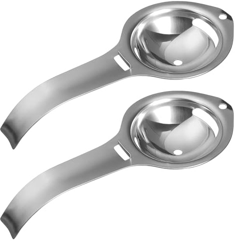 2 Pcs Egg Separator Tool, Stainless Steel Separator -Egg Yolk Separator Tool for Baking & Cooking - Easy Clean & Durable Design