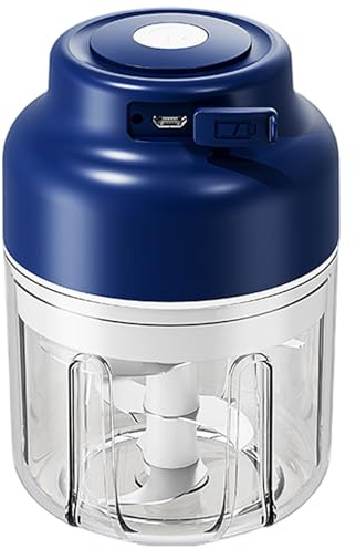 Electric Garlic Chopper Portable Wireless Garlic Grinder with 6 Blades USB Charging Electric Food Chopper for Onion, Ginger, Baby Food
