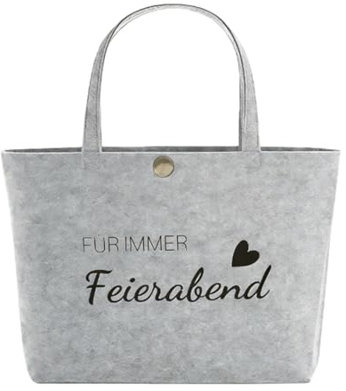 Rentner Geschenk Frau Mann, Rentner Filztasche, Filztaschen Shopper mit Rentner-Sprüchen, Handtasche, Tasche Filz, Robuste Einkaufstasche aus Filz für Kollegin Abschied, Geburtstage, Weihnachten