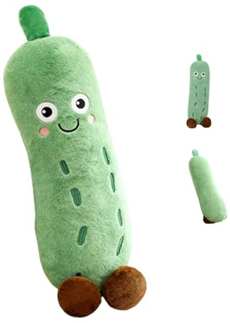Xiyocadt Gurke Kuscheltier Stofftier,Gurke Langes Plüschkissen,XXL Kuscheltier Gurkes,Superweiche Plüschtiere Spielzeug,Große Augen,Süße Kleine Füße für Jungen Und Mädchen Sofadekoration (28cm)