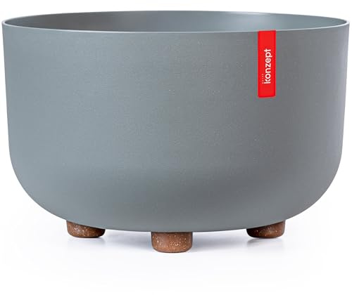 KONZEPT Blumentopf mit Füßen Ø 27 cm, großer Übertopf für innen & außen, UV-beständig & wetterfest – Grün