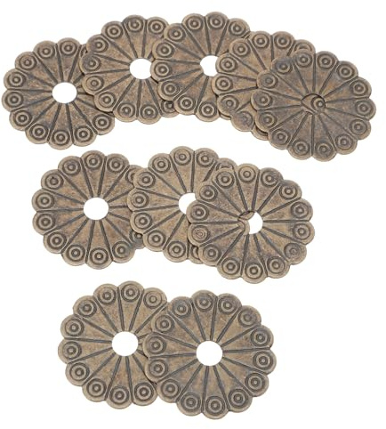 HAMPPLIES Kit 10 Pezzi Rondelle per Ferramenta Decorativa per Mobili in Stile Antico, Piastra Posteriore in Rame Anticato da 3,2 Cm, per Maniglie e Pomelli, Accessori per Restauro
