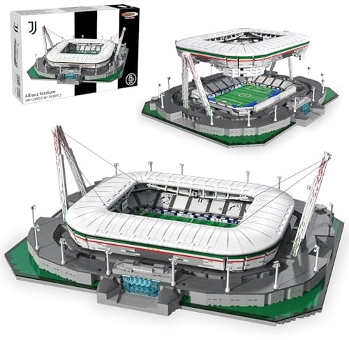 JAMARA 402905 CADA Allianz Stadion Juventus Turin Bricks, ab 14 Jahre, Klemmbausteine Set, Modell groß, Bausteine Pack, Detailgetreues Design, LED Licht mit 8 Lichtmodi, Fan-Welle