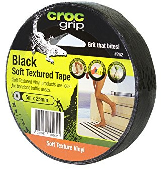 CROC grip Soft Textured Vinyl Black Tape -25mm x 5m