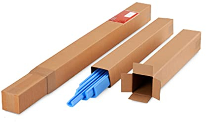 Teleskop-Kartons, 12,8 x 12,8 x 100 cm, Verpackungskartons, Umzugskartons, Umzugskartons, leicht und robust, 5er-Set, hergestellt in Italien