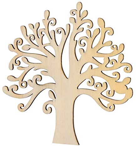 ULTNICE Holz Deko 10pcs Baum-Verschönerungen für DIY Handwerk/Dekoration (hölzerne Farbe)