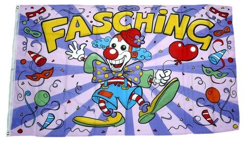 Fahne/Flagge Fasching Karneval Clown 90 x 150 cm